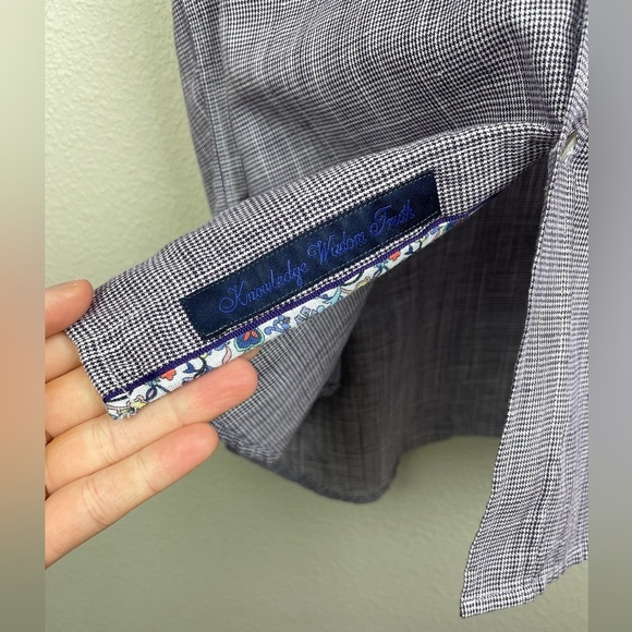 Robert Graham Men's XL Massimo Tailored Fit Linen Blend Shirt Purple Flip Cuff - Picture 9 of 13